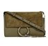 Chloe Faye Shoulder Bag, £320, Handbags, Green, Suede, Front view